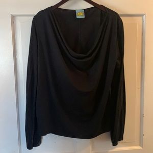 C&C California black cotton drape shirt size L